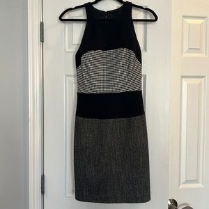 Halter style Black Halo dress with cutout back. Mini. Size 4
